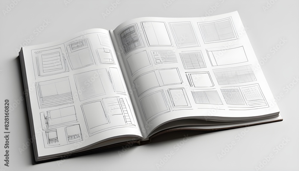 Obraz premium Pages png sketchbook mockup on transparent background