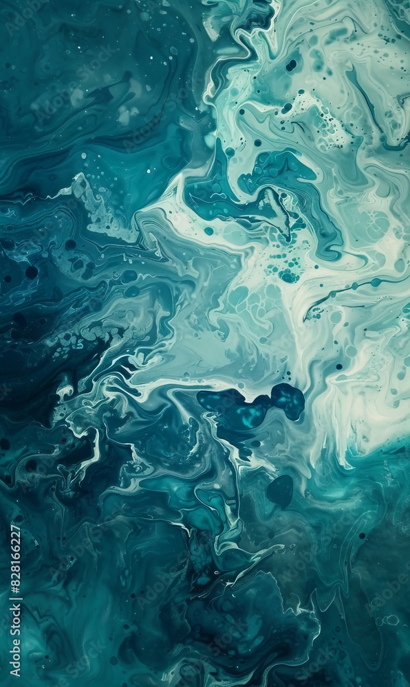 Naklejka premium Abstract teal blue green gradient paint background with liquid fluid grunge texture