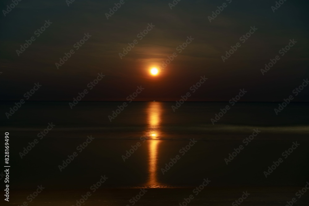 moon light reflection in the sea moon light reflection in the sea