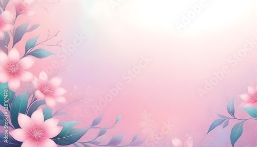 Surreal whimsical floral design wallpaper banner background © AmirsCraft