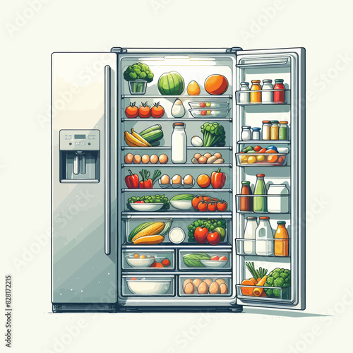  inside Refrigerator  Adobe Illustrator Artwork in white background 