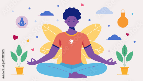 An app that encourages selfcare through guided selfmassage techniques acupressure points and stretches for tension relief.. Vector illustration