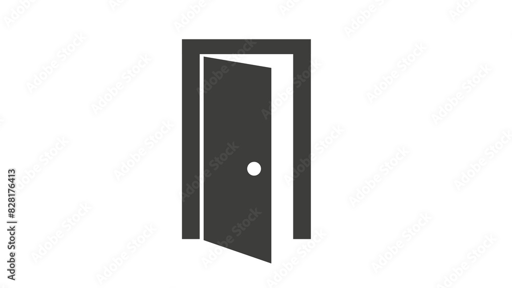 Open door icon design illustration Open door icon design illustration