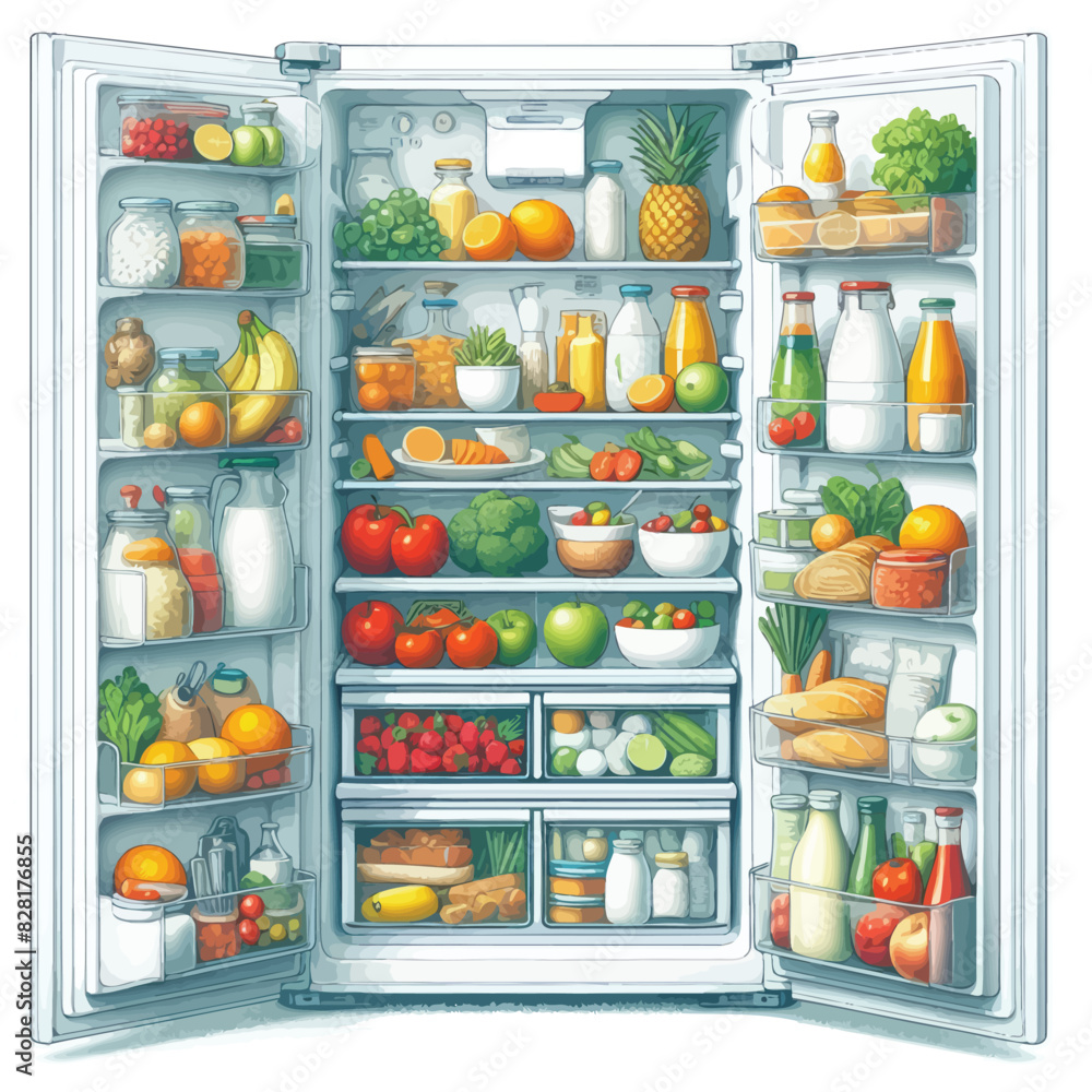 inside Refrigerator Adobe Illustrator Artwork in white background inside Refrigerator Adobe Illustrator Artwork in white background