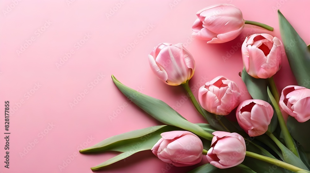 bouquet of pink tulips on white Background generative Ai bouquet of pink tulips on white Background generative Ai