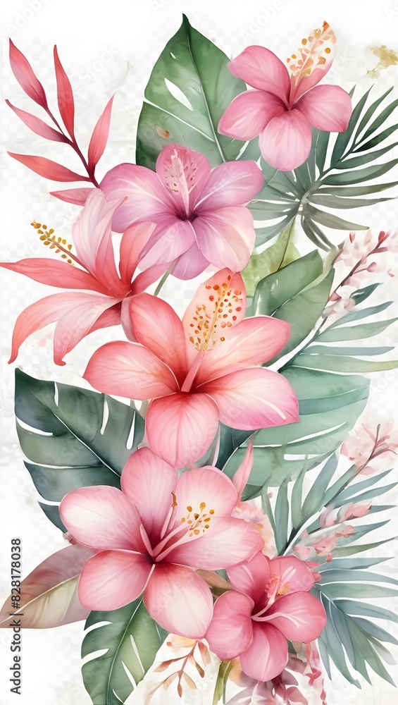 bouquet of watercolour flowers on Isolated White background generative Ai bouquet of watercolour flowers on Isolated White background generative Ai