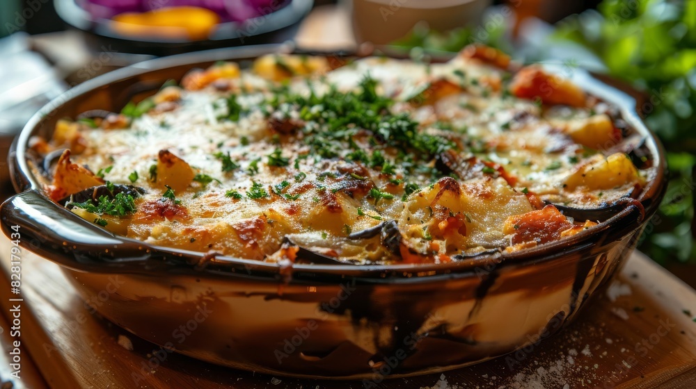 moussaka masterpiece layers of eggplant potatoes and seasoned meat food photography moussaka masterpiece layers of eggplant potatoes and seasoned meat food photography