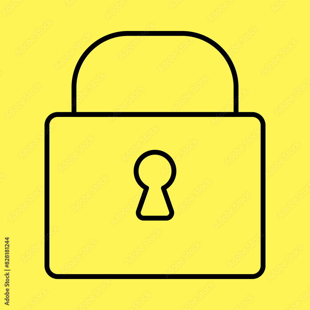 key icon simple, line vector isolated on yellow background. trendy and modern design key icon simple, line vector isolated on yellow background. trendy and modern design