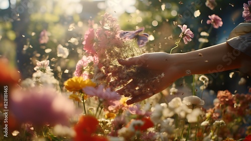 Produce a short film that tells a love story through the exchange of flowers over time. photo