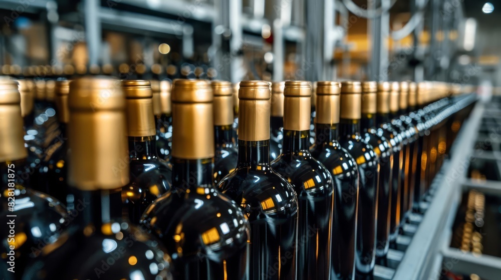 rows of wine bottles in production factory winemaking process for export industrial interior photography rows of wine bottles in production factory winemaking process for export industrial interior photography