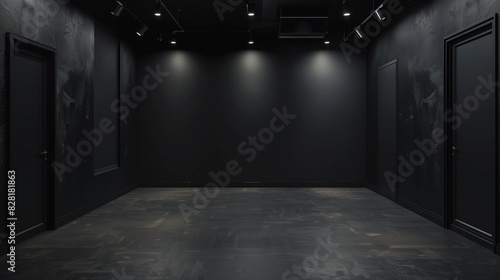 暗い背景、暗くて怖い不気味な部屋、コピースペース,テキスト用スペース,Generative AI。 © lime