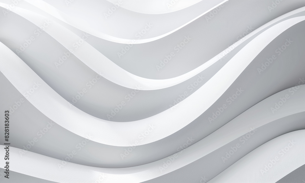 3D white geometric abstract background overlap layer on bright space with waves decoration 3D white geometric abstract background overlap layer on bright space with waves decoration