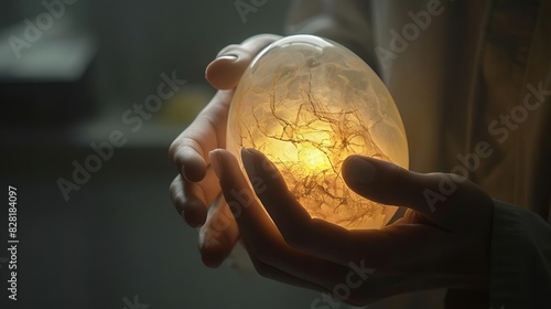 the eggspert a scientists delicate dance with natures perfect package conceptual photo photo