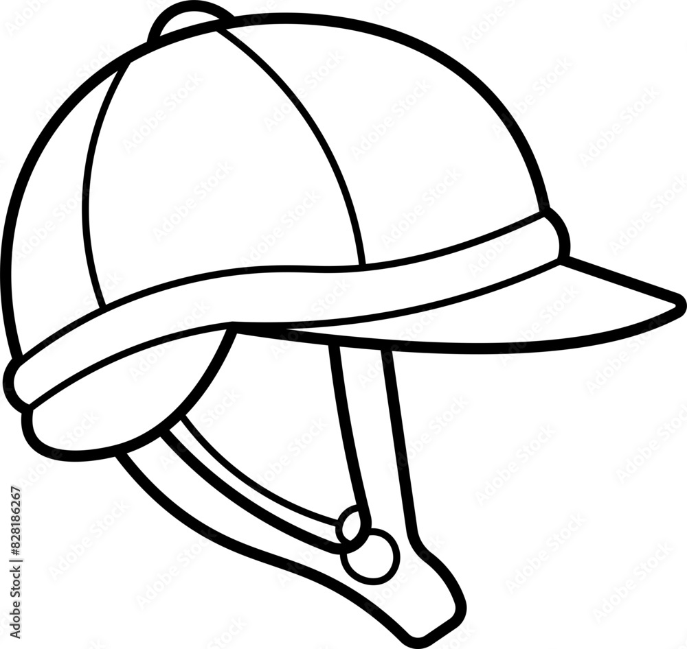 Equestrian helmet vector outline illustration Equestrian helmet vector outline illustration