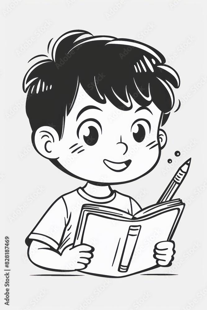 Children's coloring sheets : with the theme of small children learning Children's coloring sheets : with the theme of small children learning