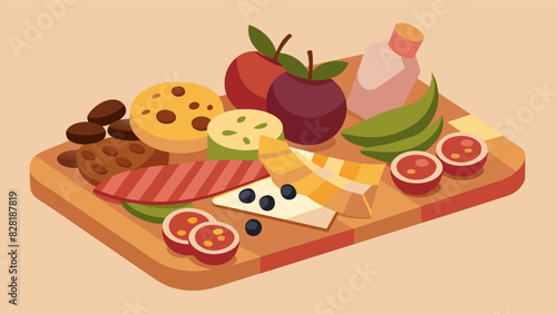 A taste of Italy in every bite with a diverse selection of meats cheeses and olives perfect for sharing with friends and family.. Vector illustration