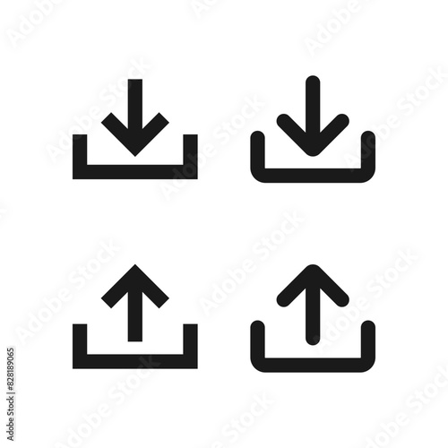 Import and export file, download and transfer file icon vector for web and graphic design 