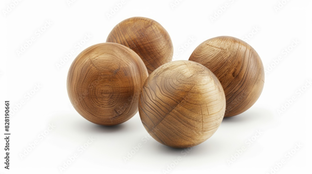 Wooden balls isolated on a white background Wooden balls isolated on a white background