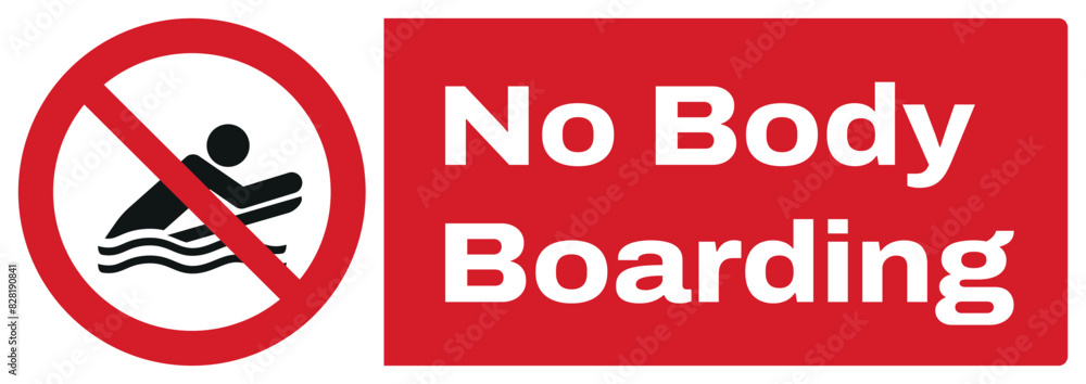 ISO prohibition safety signs_no body boarding landscape size 1/2 a4,a3,a2,a1 ISO prohibition safety signs_no body boarding landscape size 1/2 a4,a3,a2,a1
