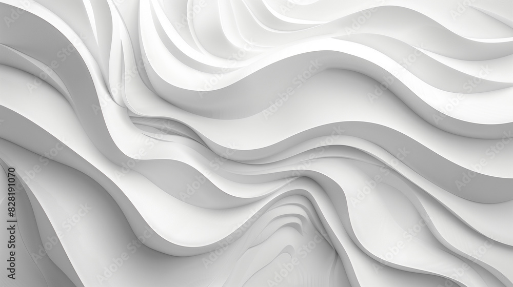 Fototapeta premium The image is a white wave with a lot of detail. The wave is very long and has a lot of texture. The image is very calming and peaceful, and it gives off a sense of movement and energy