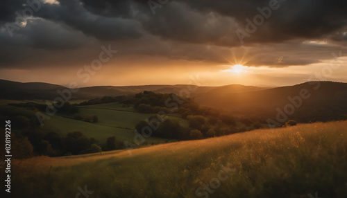 sunset in the mountains