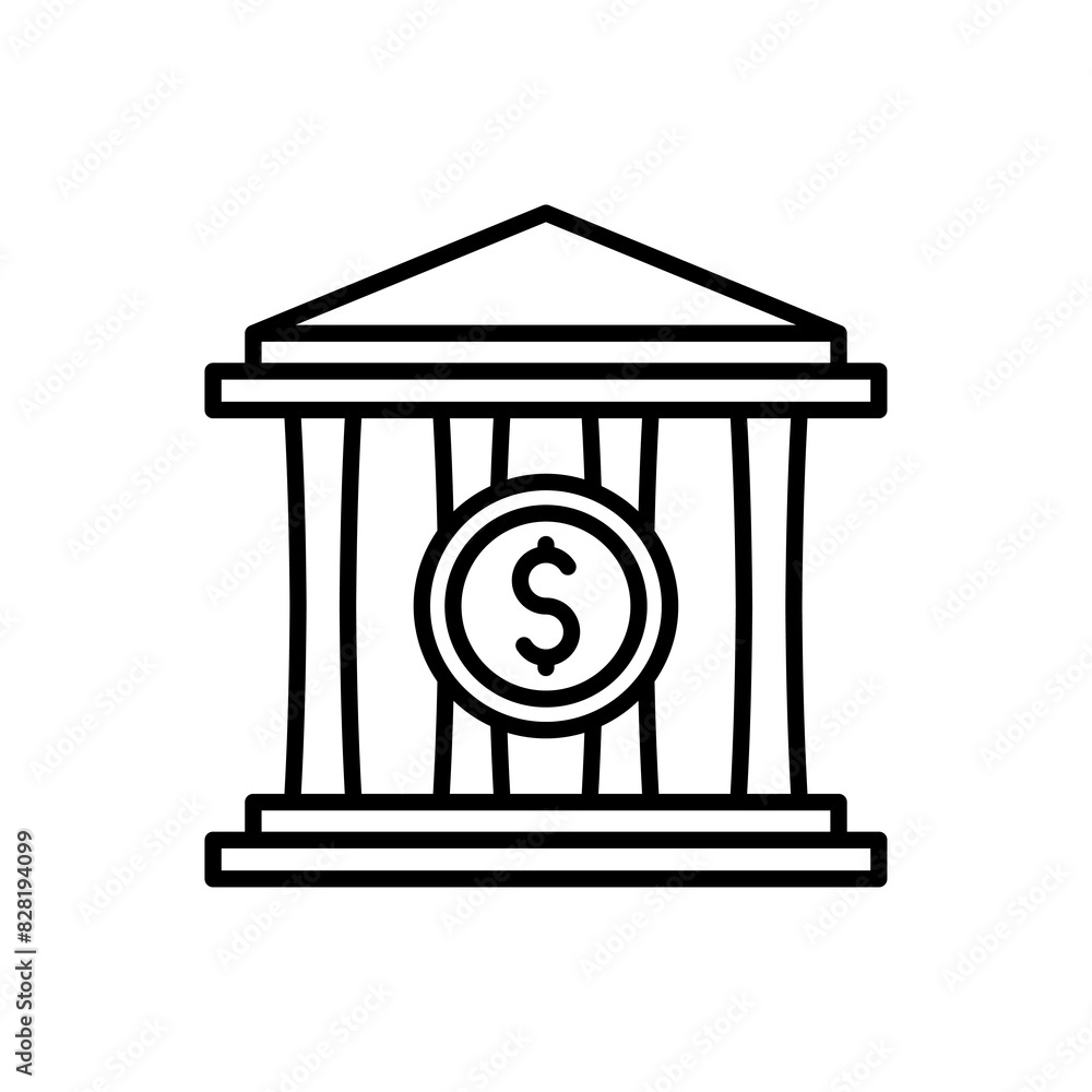 bank icon is black in a simple line style suitable for symbols and more bank icon is black in a simple line style suitable for symbols and more