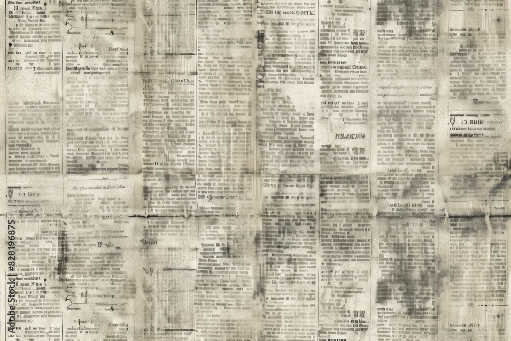 Detailed view of a newspaper layout showcasing extensive written content. Crowded, editorial-focused concept. Detailed view of a newspaper layout showcasing extensive written content. Crowded, editorial-focused concept.