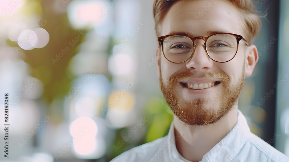 Friendly Young Brand Manager Smiling Confidently in Office Environment Friendly Young Brand Manager Smiling Confidently in Office Environment