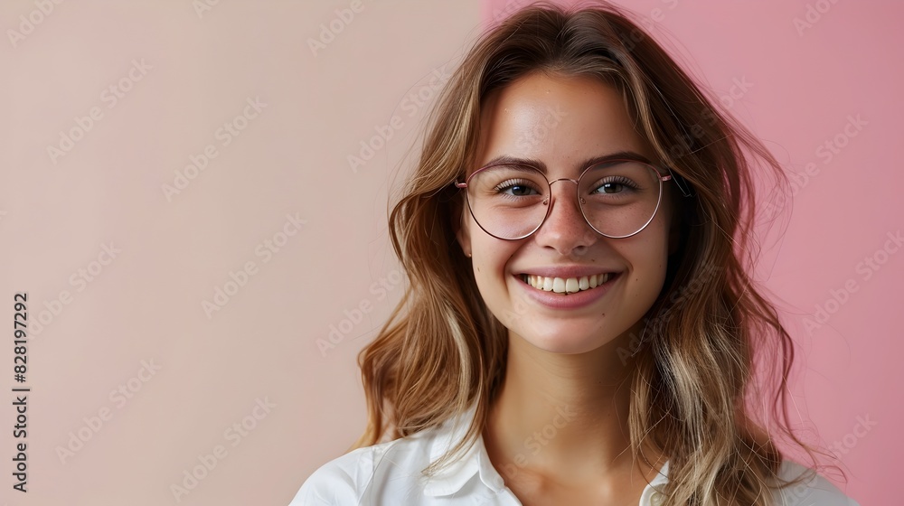 Fototapeta premium Happy Young Executive Assistant Excelling in Corporate Job