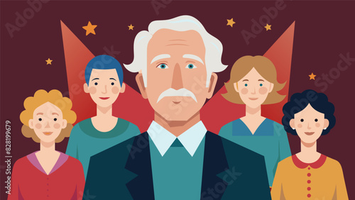 With decades of life experience the senior actors bring depth and emotion to their roles captivating the audience and leaving a lasting impression.. Vector illustration