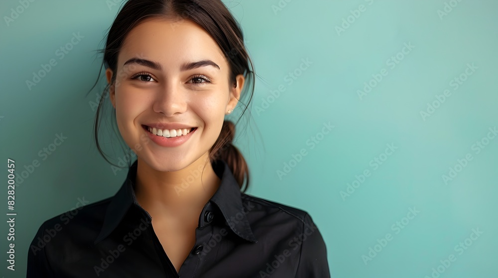 Jubilant Young Bank Teller Exemplifying Trust and Reliability in Vibrant Workplace Jubilant Young Bank Teller Exemplifying Trust and Reliability in Vibrant Workplace