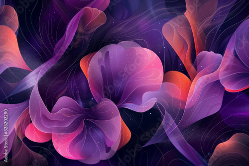 Abstract violet illustration, mysterious with shapes that ignite imagination. photo