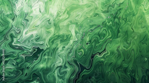 green fluid art marbling paint textured background 