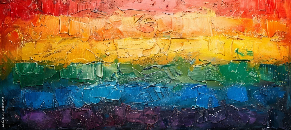 Abstract LGBT rainbow flag on paint texture background. Pride gay lesbian gender equality wallpaper. Generative AI technology. Abstract LGBT rainbow flag on paint texture background. Pride gay lesbian gender equality wallpaper. Generative AI technology.