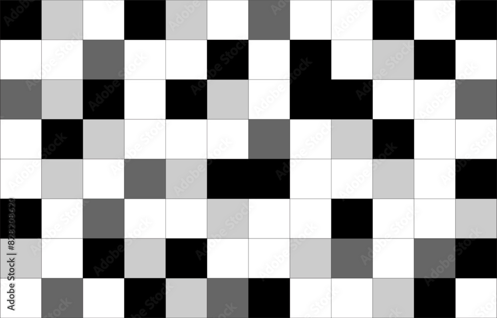 Fototapeta premium Black and white abstract background.Censor blur effect.Vector graphic illustration.