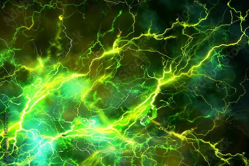 Fototapeta Naklejka Na Ścianę i Meble -  Dynamic neon green and yellow design for electrifying festival stages.