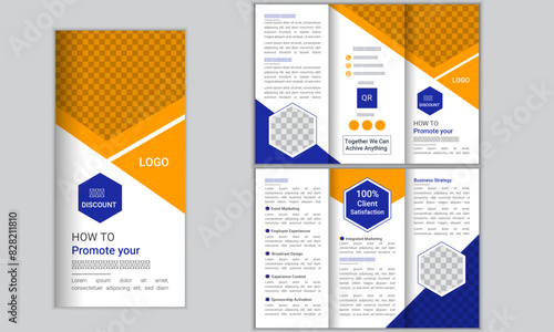 Simple and Minimalist Professional Modern Tri Fold Business Brochure Design Template.