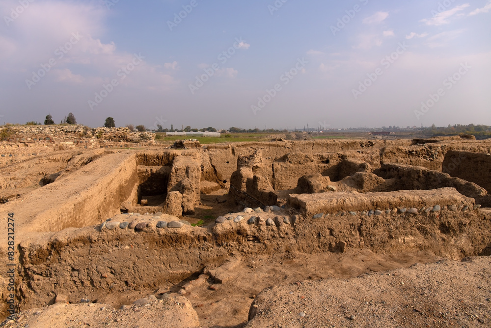 Excavations of the old city of Shamkir. The city of Shamkir. Azerbaijan.