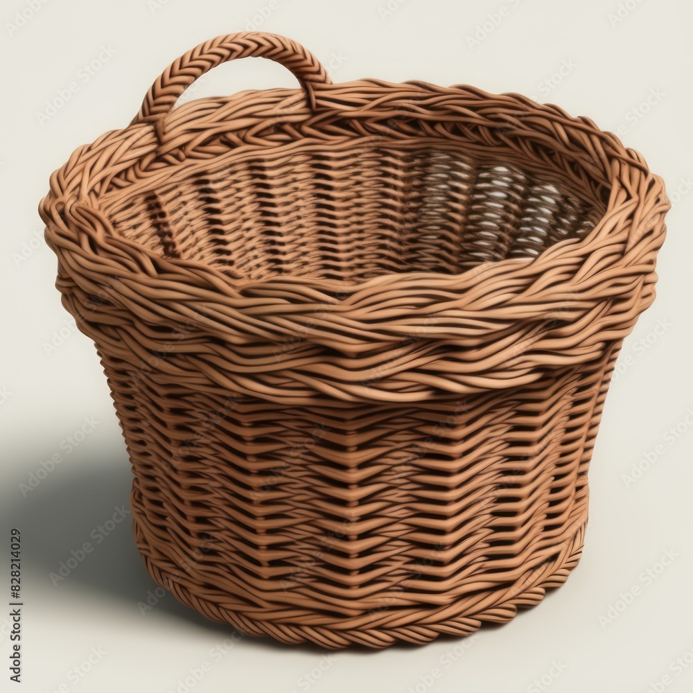 Obraz premium wicker basket isolated on white background