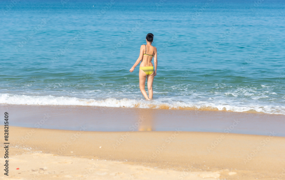 Happy women on the beach.Travel and lifestyle Concept. Happy People enjoy and chill vacation Happy women on the beach.Travel and lifestyle Concept. Happy People enjoy and chill vacation