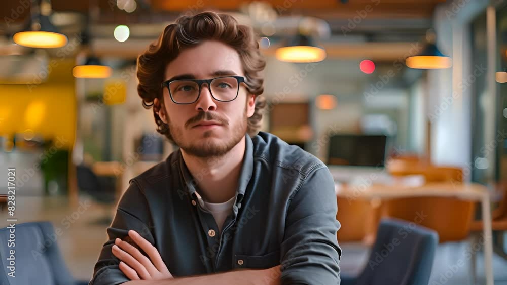 Young Man in Modern Office Setting with Ai generated.
Young Man in Modern Office Setting with Ai generated.