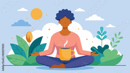 With a calm mind and rejuvenated spirit the rest of the day can be approached with a sense of clarity and purpose thanks to the mindful preparation and enjoyment of herbal tea.. Vector illustration