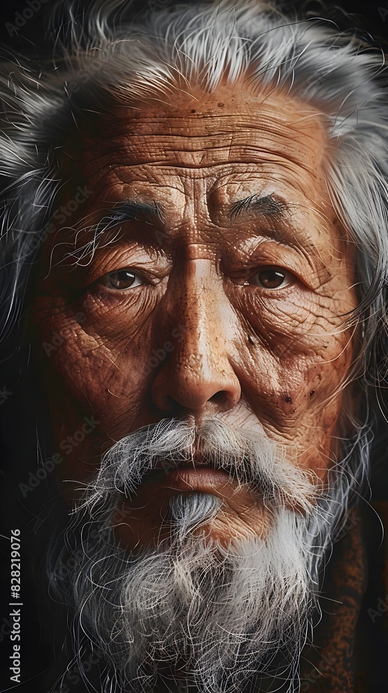 Pensive Old Asian Man with Weathered Visage and Lines of Wisdom,Melancholic Yet Hopeful Gaze,Cinematic Oil Painting Style Pensive Old Asian Man with Weathered Visage and Lines of Wisdom,Melancholic Yet Hopeful Gaze,Cinematic Oil Painting Style