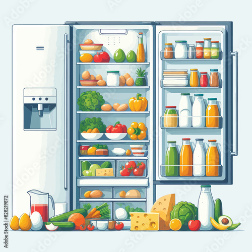  inside Refrigerator  Adobe Illustrator Artwork in white background 
