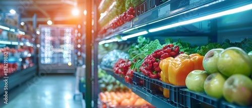 Cold chain logistics maintains the temperature of perishable goods throughout the supply chain, from production to consumption, ensuring product quality and safety photo