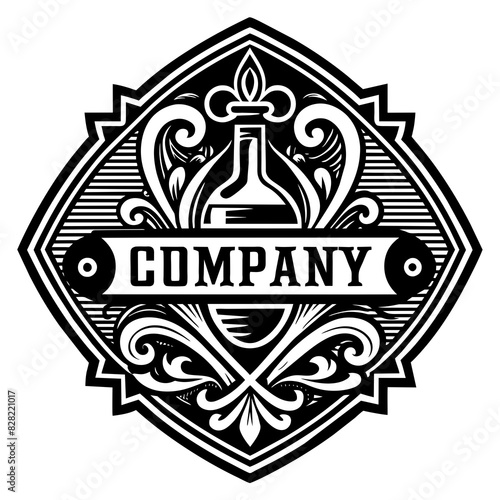 vintage ornamental badge logo template