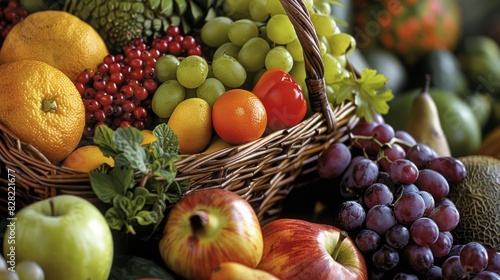 A bounty of seasonal produce carefully selected and beautifully presented in a woven basket.