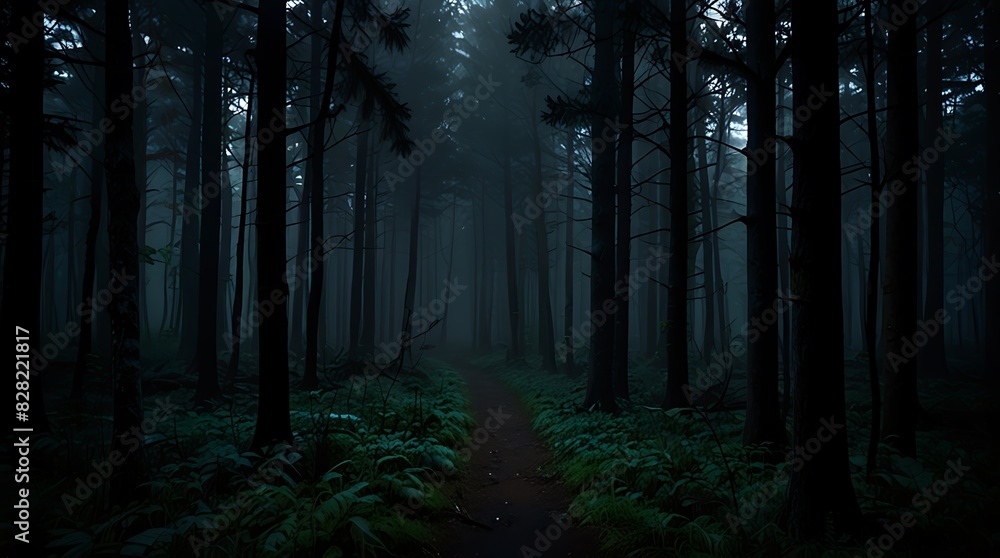 icture of a dark and foggy forest icture of a dark and foggy forest