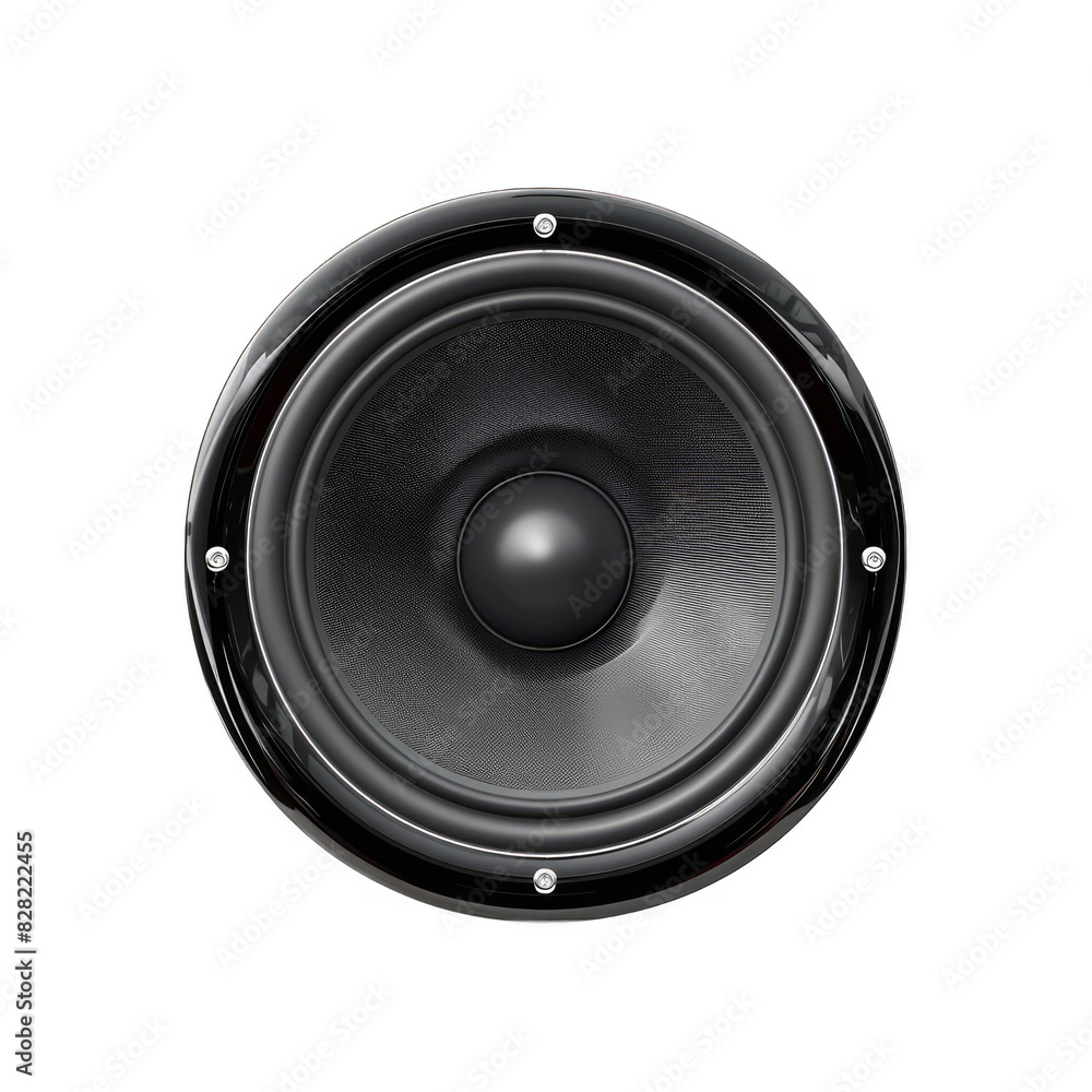 Single speaker isolated on white background. Audio equipment concept Single speaker isolated on white background. Audio equipment concept