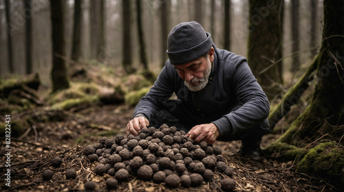 black winter truffle to the gourmet kitchen. Highlight the truffle's unique texture